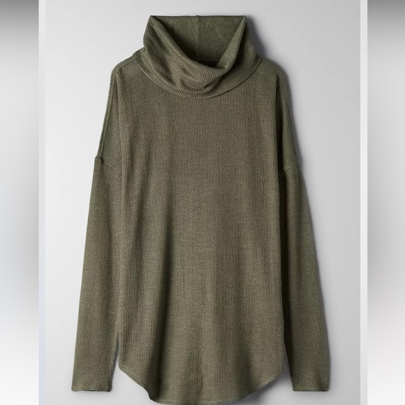 Aritzia Babaton- green thermal cowlneck - Picture 4 of 6